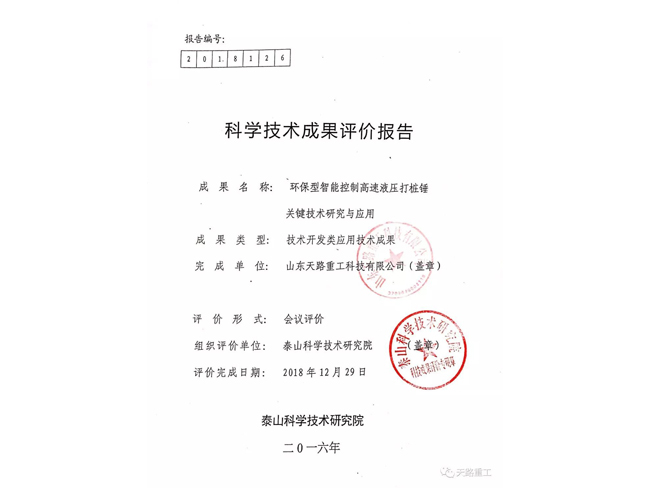 科學(xué)技術(shù)成果評價報告